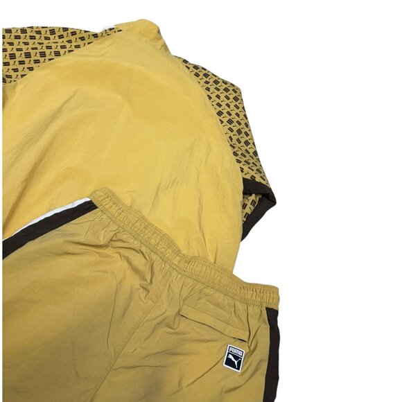 PUMA 2-Piece Tracksuit Activewear Gold Windbreaker Splash Jacket & Pants Mens XL - Picture 7 of 8